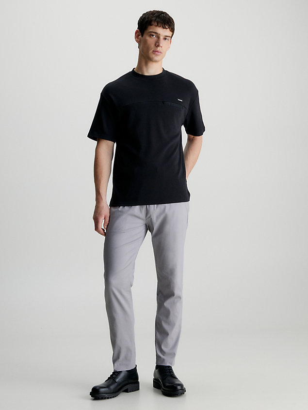 black t-shirt bawełniany z małym logo dla mężczyźni - calvin klein