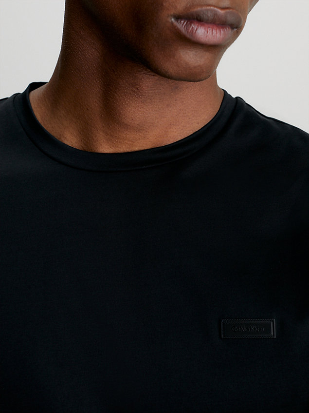 black mercerized cotton t-shirt for men calvin klein