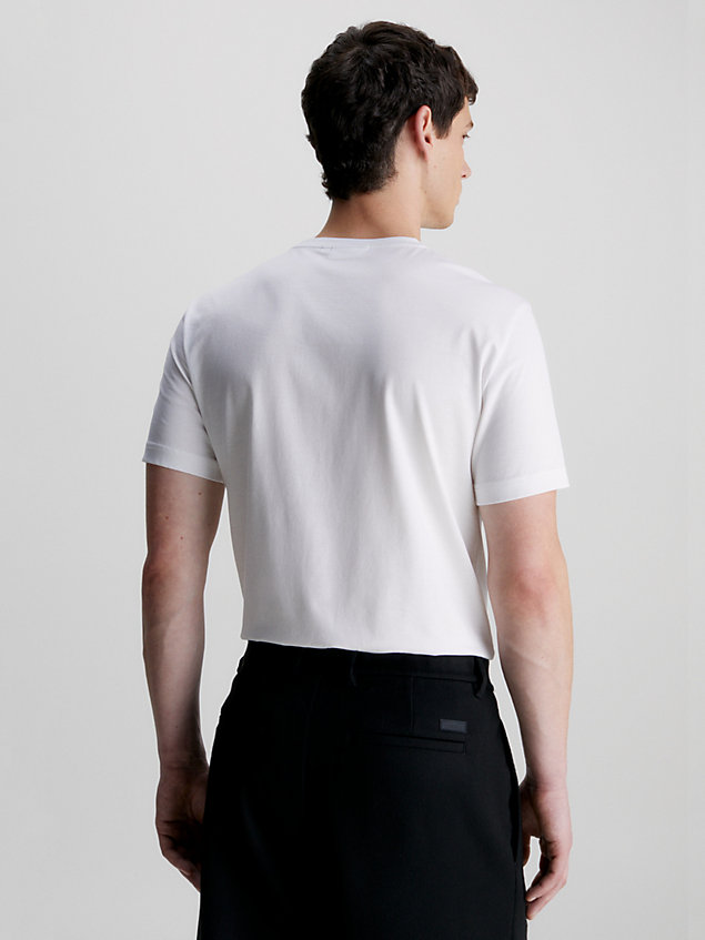 white mercerized cotton t-shirt for men calvin klein