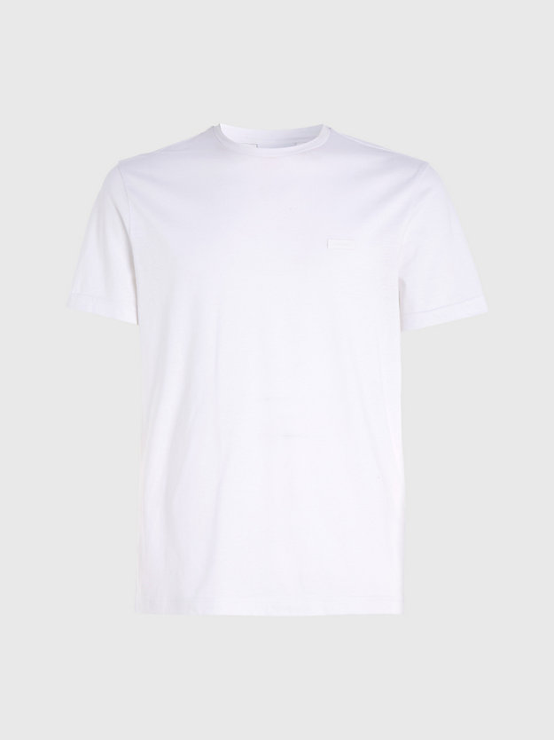bright white mercerized cotton t-shirt for men calvin klein