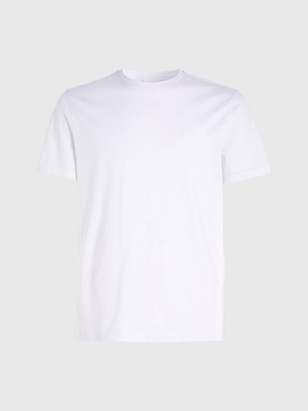 white mercerized cotton t-shirt for men calvin klein