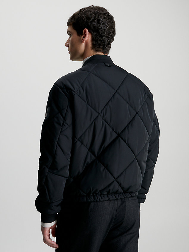 black quilted bomber jacket for men calvin klein