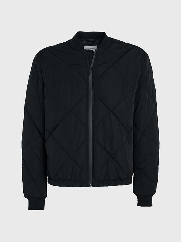 black quilted bomber jacket for men calvin klein