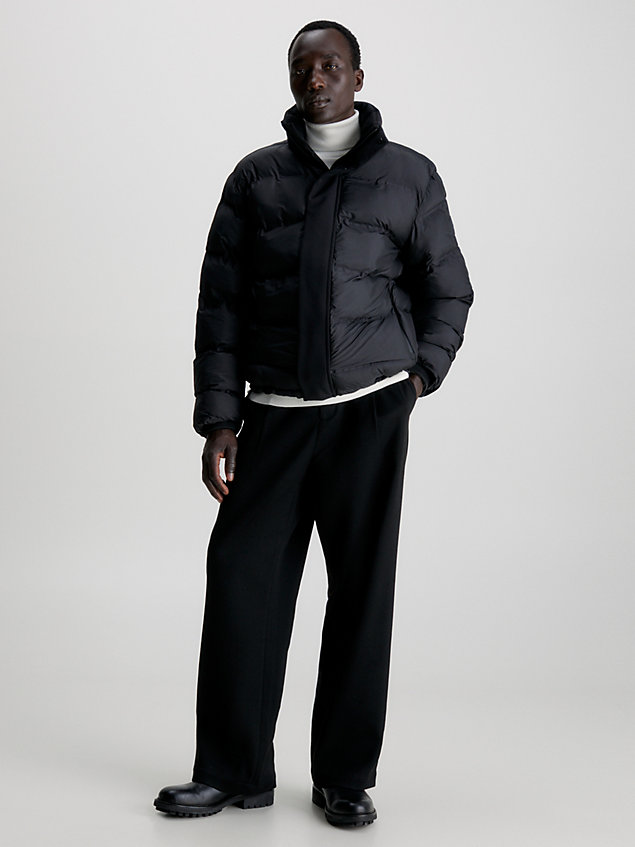 black bezszwowa pikowana kurtka puchowa dla mężczyźni - calvin klein
