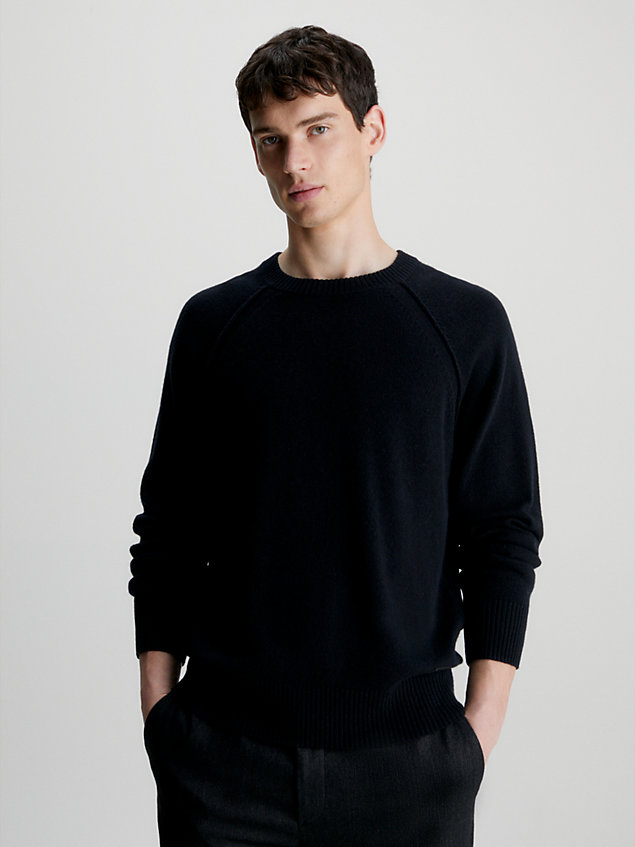 maglione in lana black da uomo calvin klein