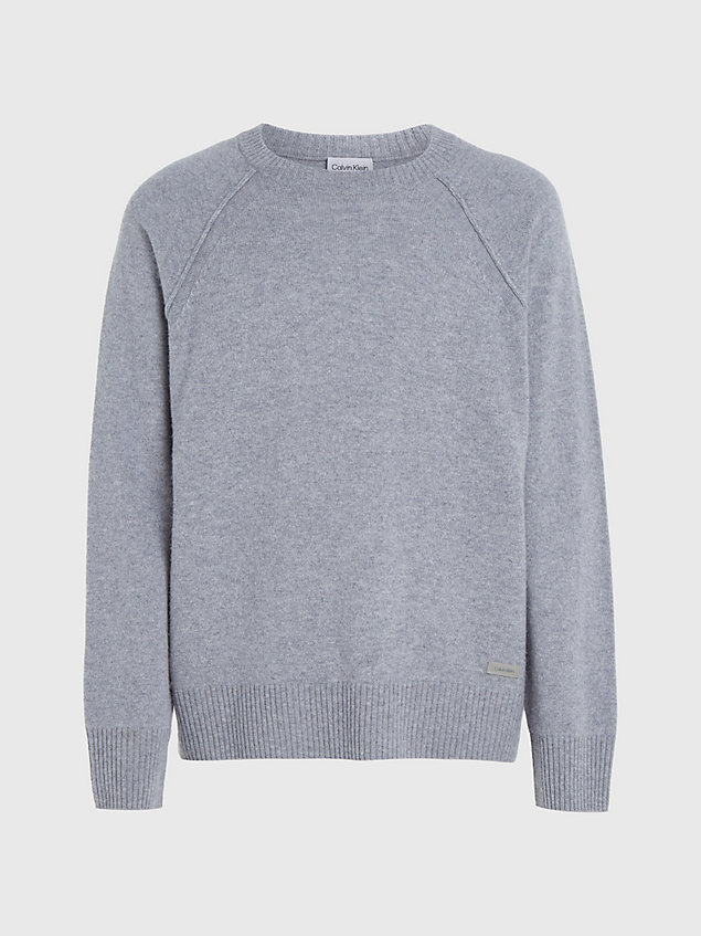 grey wool jumper for men calvin klein