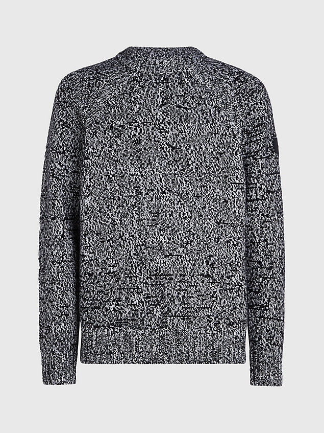 black sweter melanżowy dla mężczyźni - calvin klein