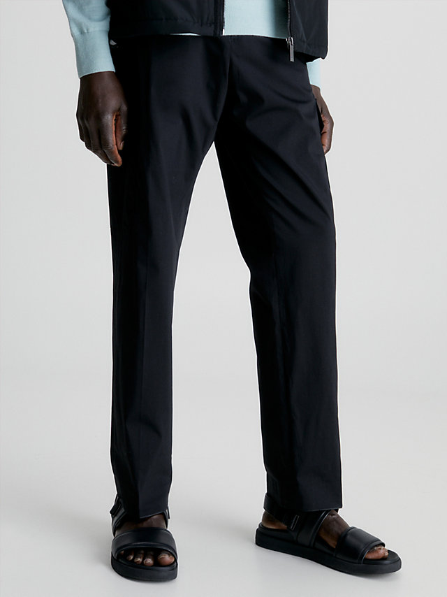 CK Black Crinkle Stretch Cargo Trousers undefined men Calvin Klein