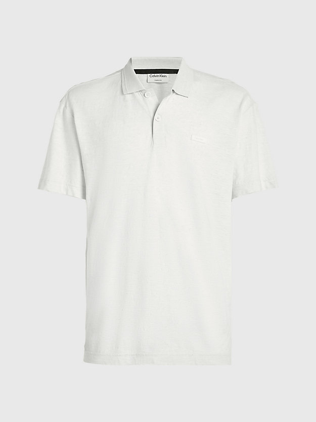 EGRET Linen Blend Polo Shirt for men CALVIN KLEIN