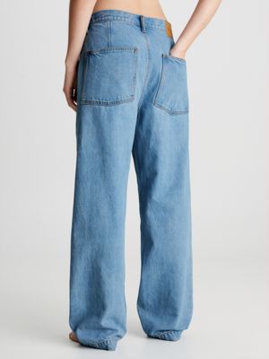 coastal blue unisex straight utility jeans - ck standards for men calvin klein