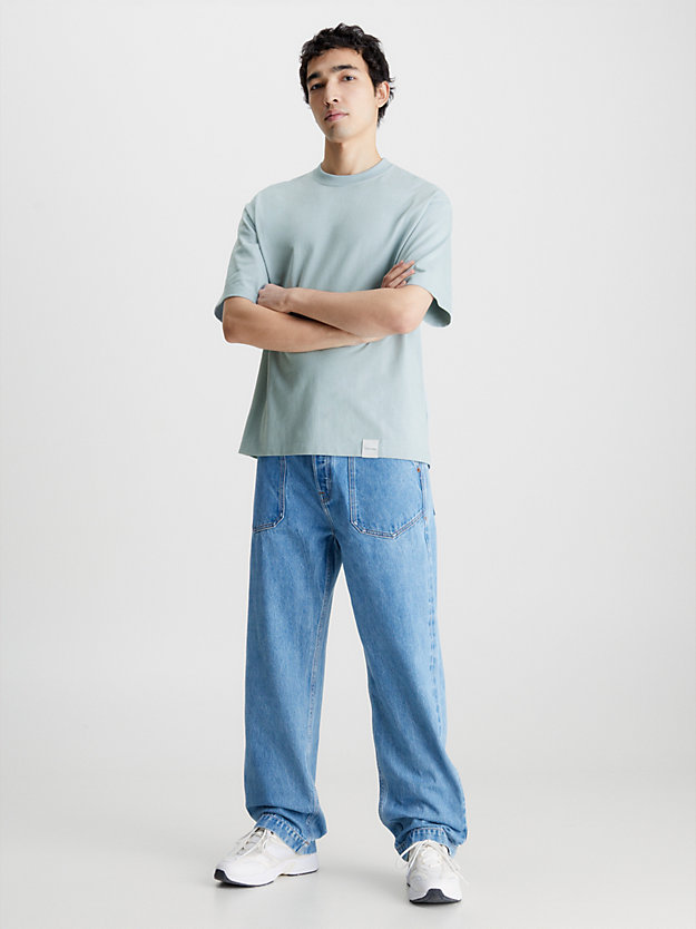 coastal blue unisex straight utility jeans - ck standards for men calvin klein