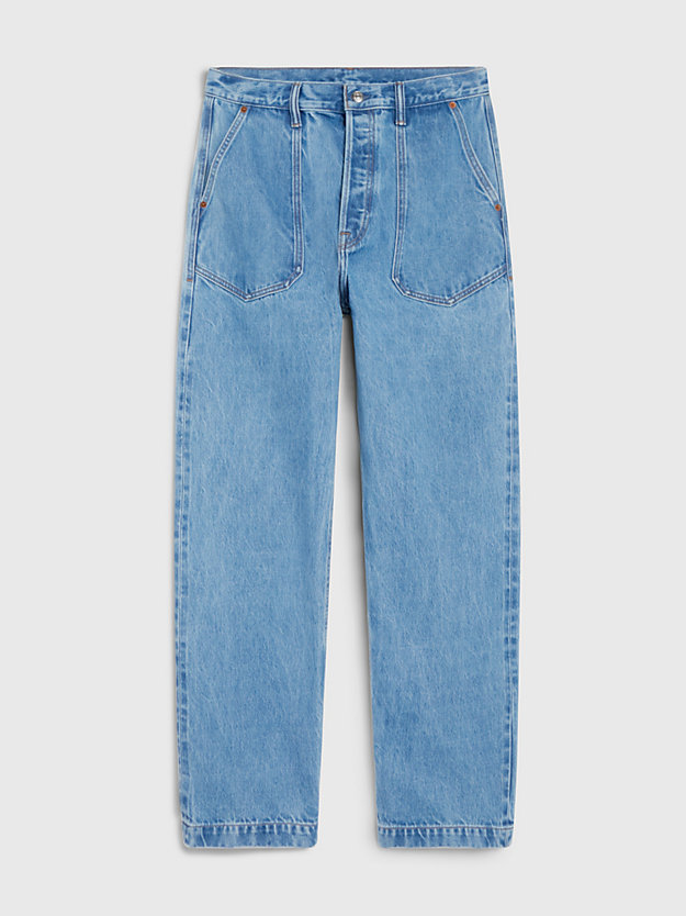straight jeans multitasche unisex - ck standards coastal blue da uomo calvin klein