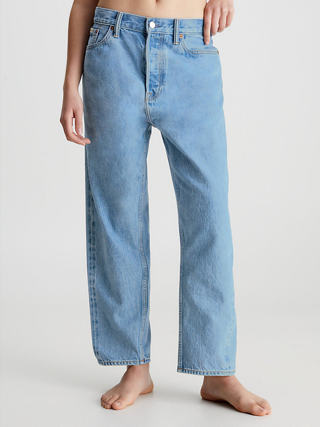 coastal blue unisex relaxed jeans - ck standards for men calvin klein