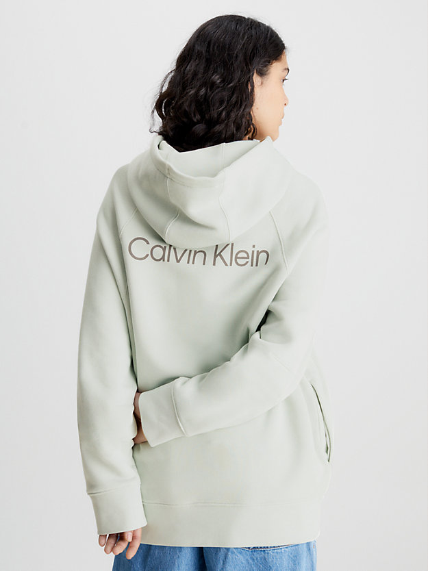 sweat à capuche relaxed unisexe - ck standard green lily pour hommes calvin klein