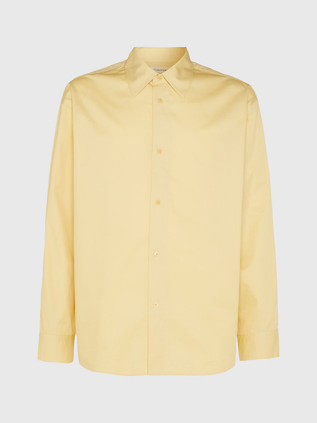 camicia in twill di cotone unisex - ck standards beige da uomo calvin klein
