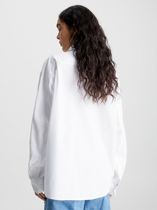 camiseta unisex de sarga de algodón - ck standards brilliant white de hombre calvin klein