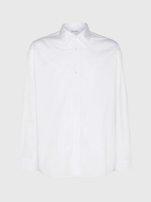 BRILLIANT WHITE Koszula unisex z bawełny z twillem - CK Standards dla Mężczyźni CALVIN KLEIN