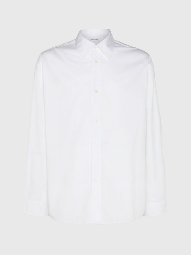 white unisex cotton twill shirt - ck standards for men calvin klein
