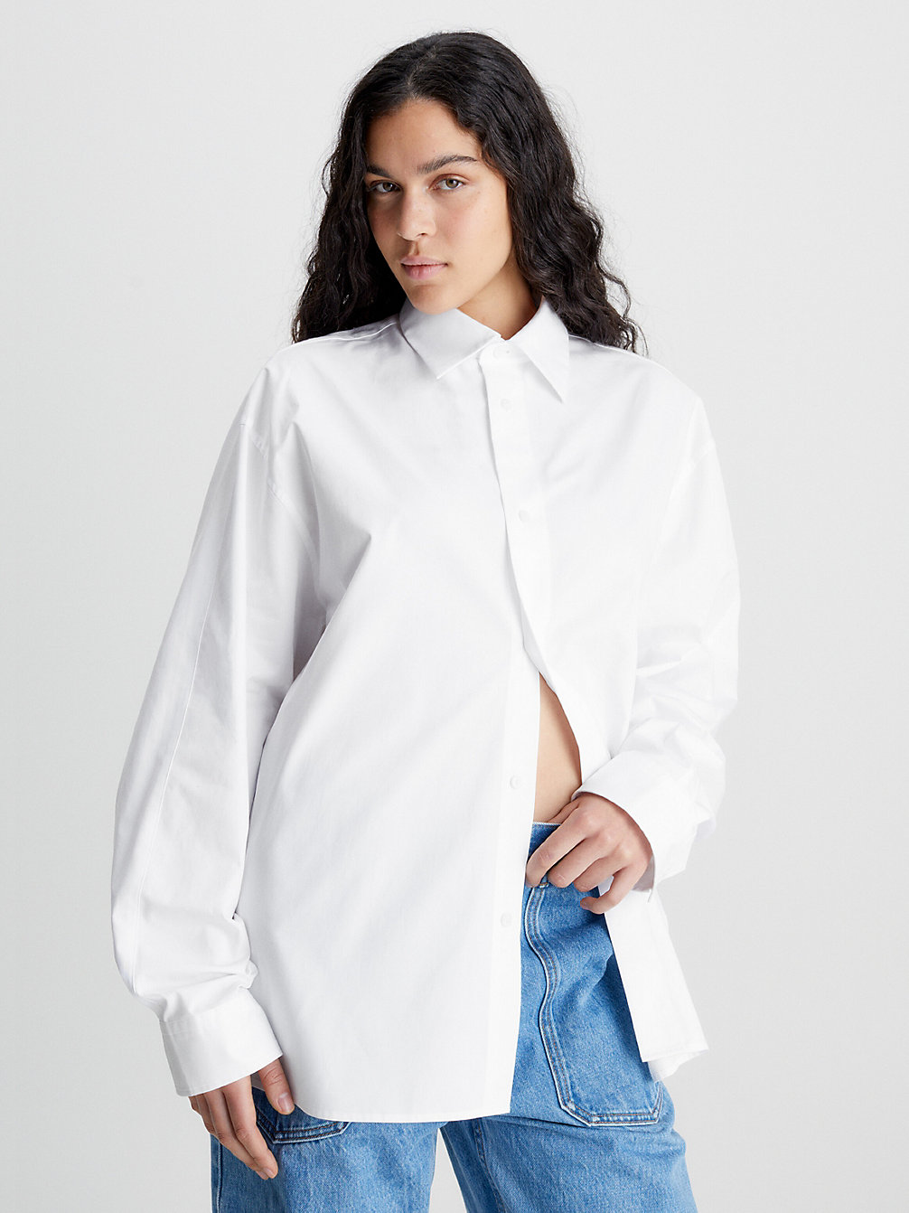 Camicia In Twill Di Cotone Unisex - CK Standards > BRILLIANT WHITE > undefined uomo > Calvin Klein