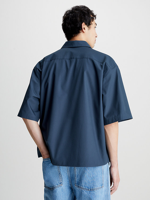 blue unisex short sleeve shirt - ck standards for men calvin klein