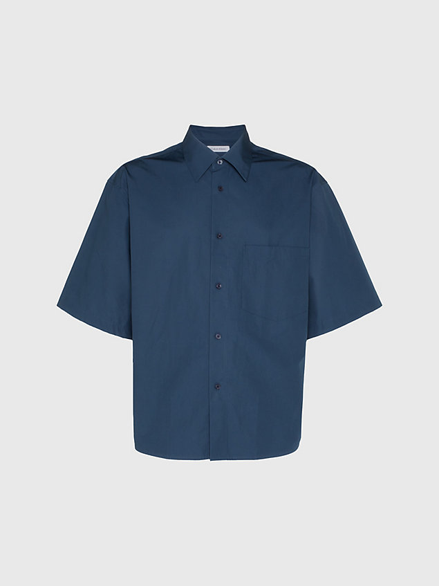 blue kurzärmliges unisex-hemd – ck standards für herren - calvin klein