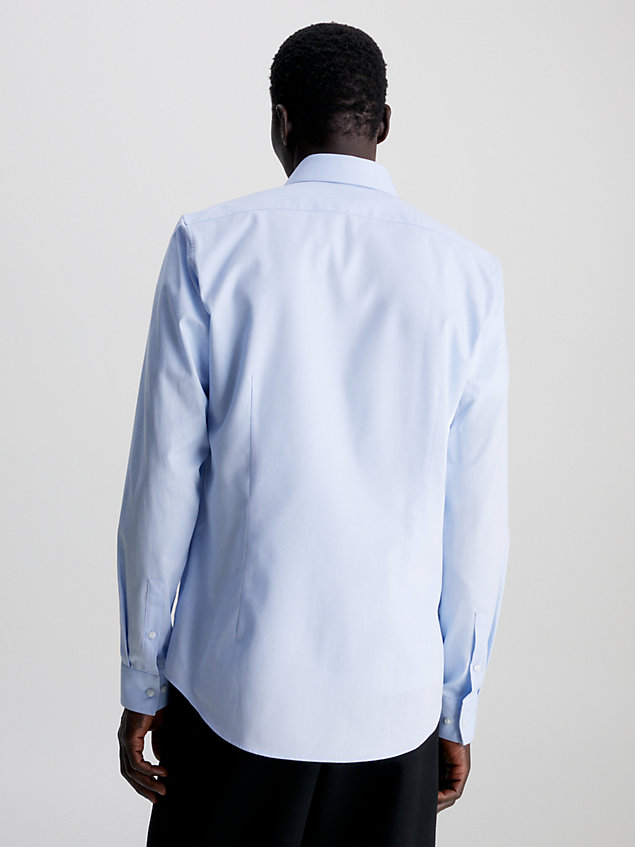 camisa de sarga slim texturizada blue de hombre calvin klein