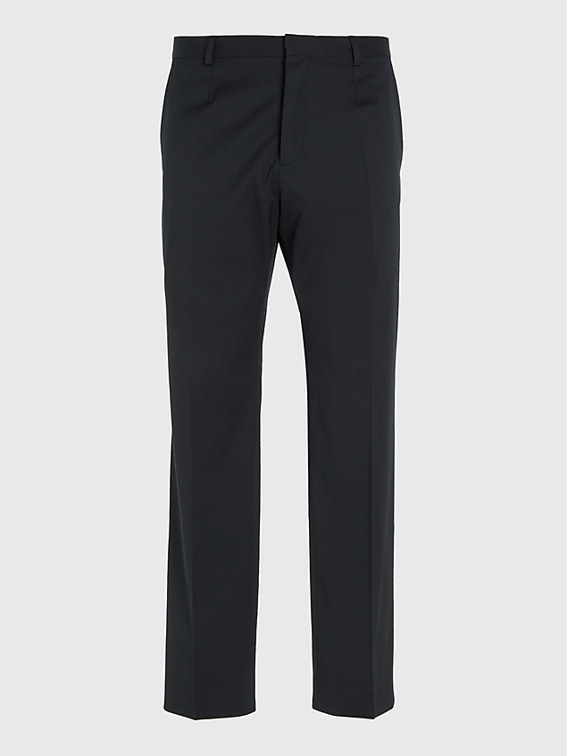black spodnie z mieszanki wełny dla mężczyźni - calvin klein