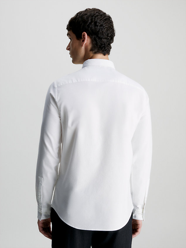camisa elástica oxford white de hombre calvin klein
