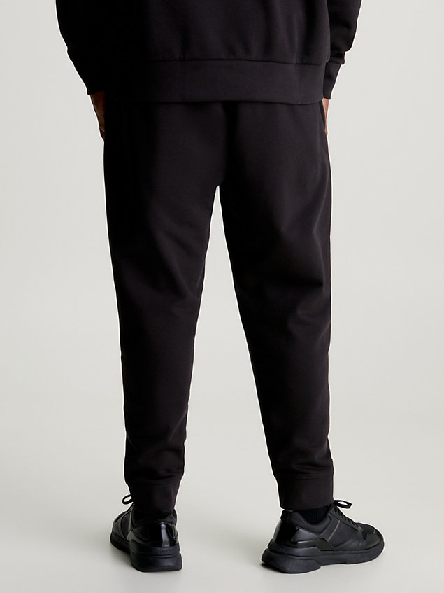 black spodnie dresowe plus size z logo dla mężczyźni - calvin klein