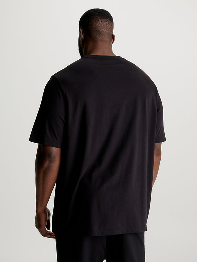 black logo-t-shirt in großen größen für herren - calvin klein