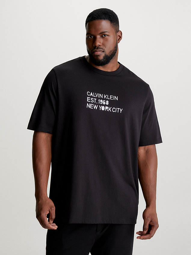 black plus size logo t-shirt for men calvin klein