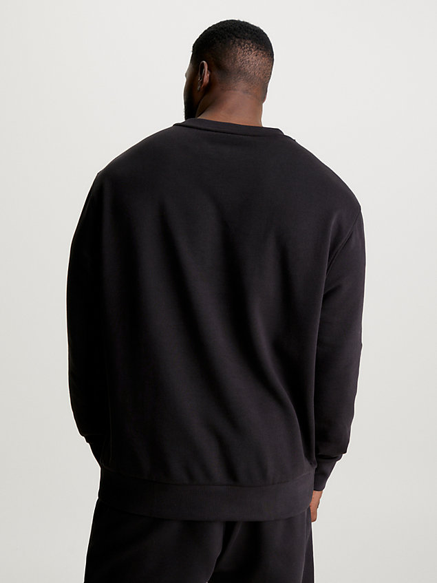 black plus size logo sweatshirt for men calvin klein