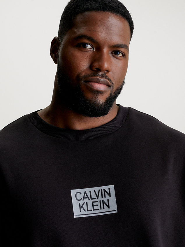 black bluza z logo plus size dla mężczyźni - calvin klein