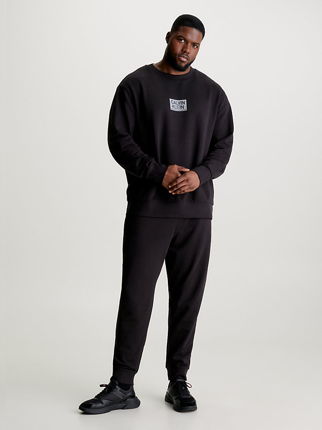 black plus size logo sweatshirt for men calvin klein