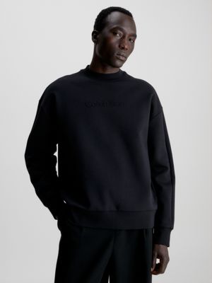 Black Round Neck Calvin Klein Mens Sweatshirt