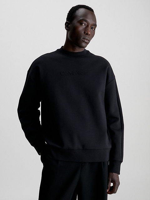 black logo sweatshirt for men calvin klein