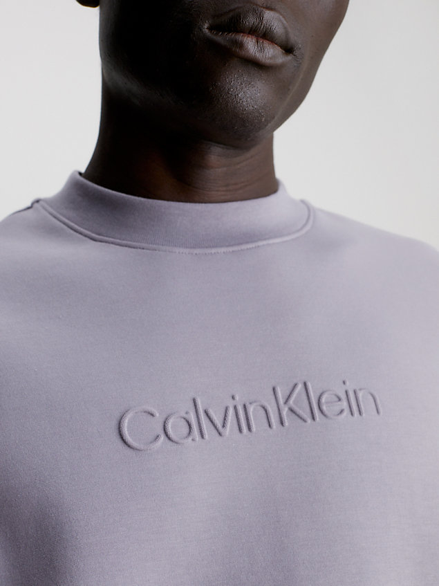 grey logo-sweatshirt für herren - calvin klein