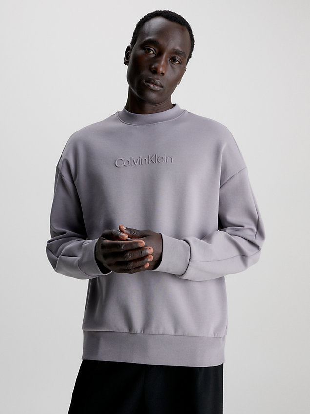 grey logo sweatshirt for men calvin klein