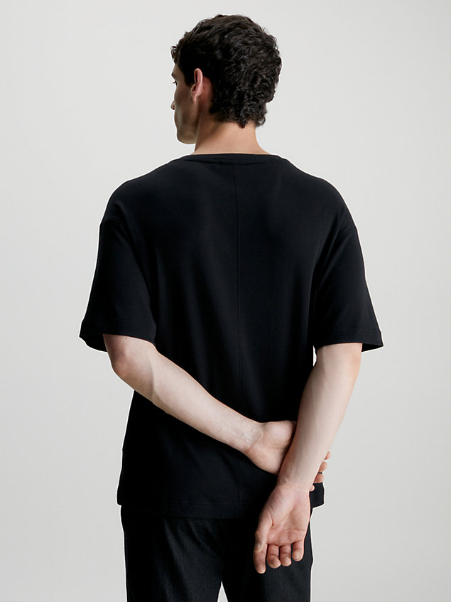 camiseta de algodón con logo black de hombre calvin klein