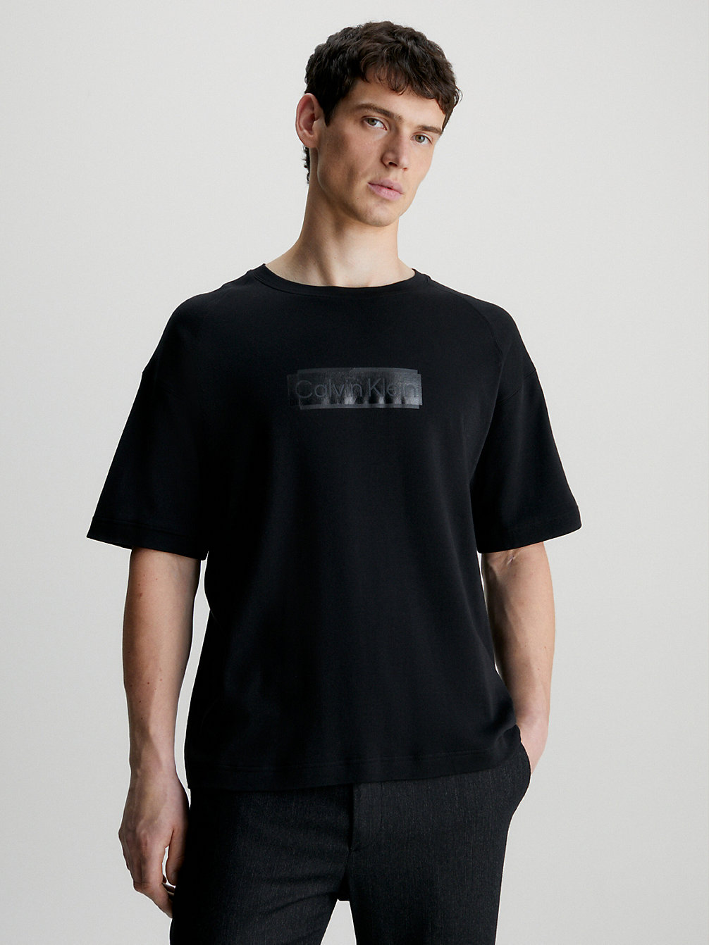 T-Shirt En Coton Avec Logo > CK BLACK > undefined hommes > Calvin Klein