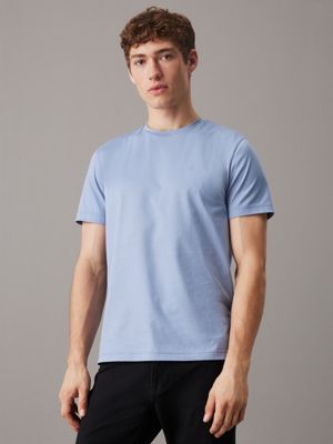 blue cotton jersey t-shirt for men calvin klein