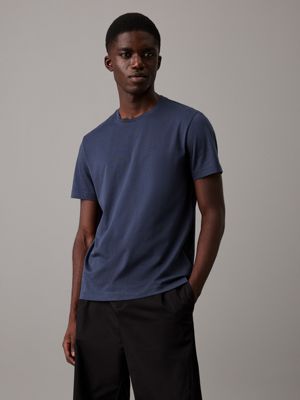 blue cotton jersey t-shirt for men calvin klein