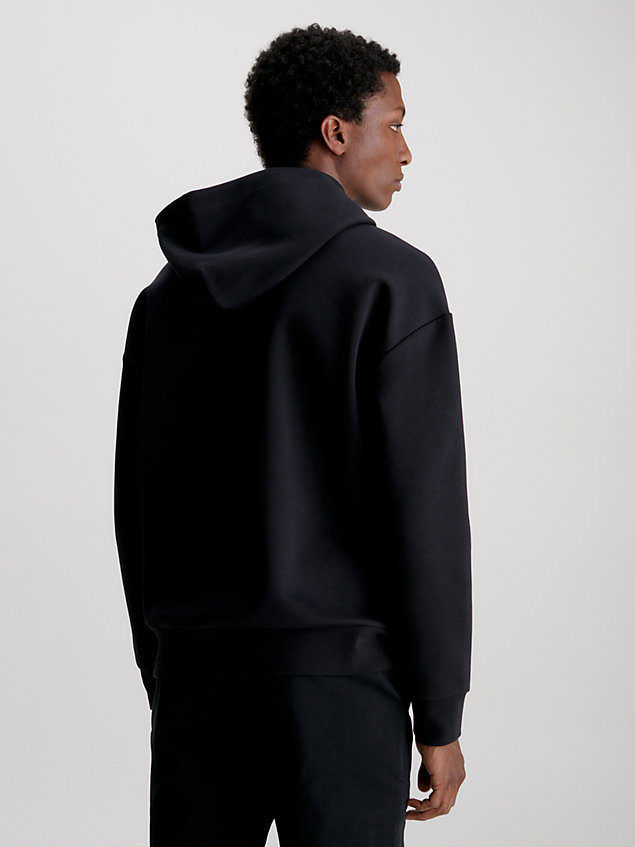 black logo hoodie for men calvin klein
