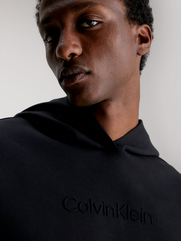 sudadera con capucha y logo black de hombre calvin klein