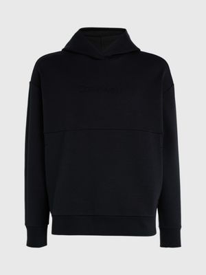 black logo hoodie for men calvin klein
