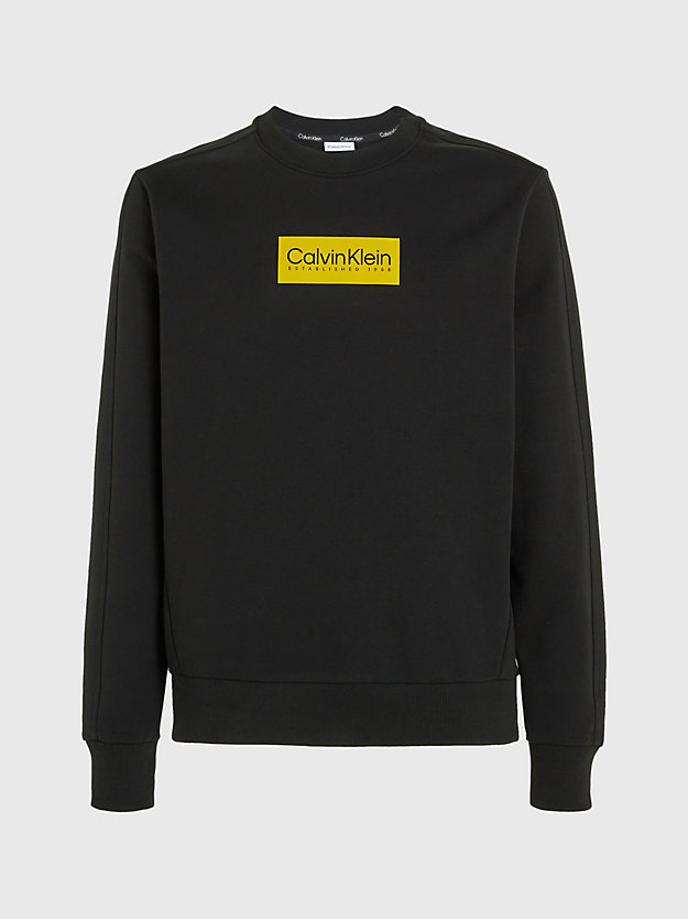 ck black cotton terry logo sweatshirt for men calvin klein