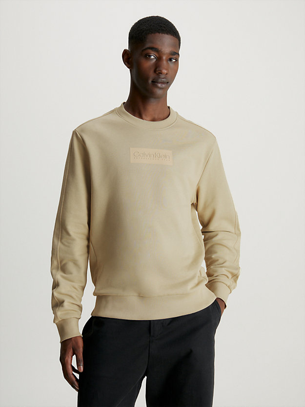 eucalyptus cotton terry logo sweatshirt for men calvin klein