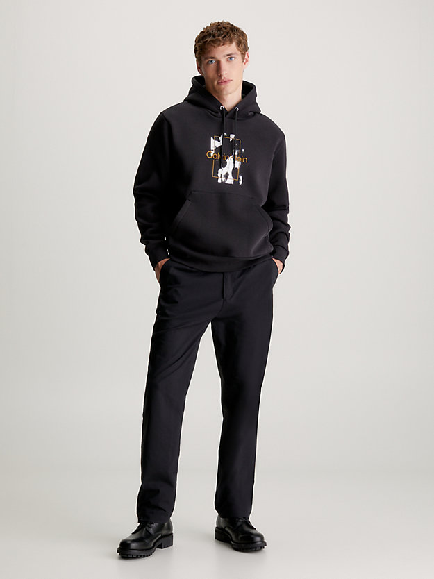 ck black camouflage hoodie met logo voor heren - calvin klein