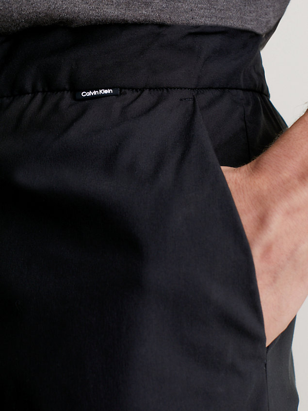 black spodnie z technicznego materiału ze stretchem dla mężczyźni - calvin klein
