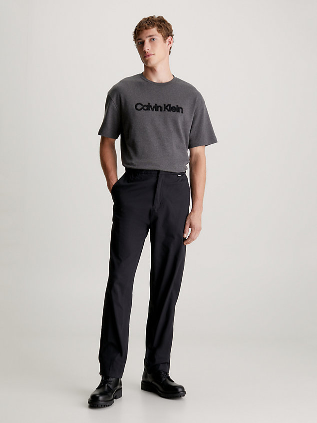 black spodnie z technicznego materiału ze stretchem dla mężczyźni - calvin klein